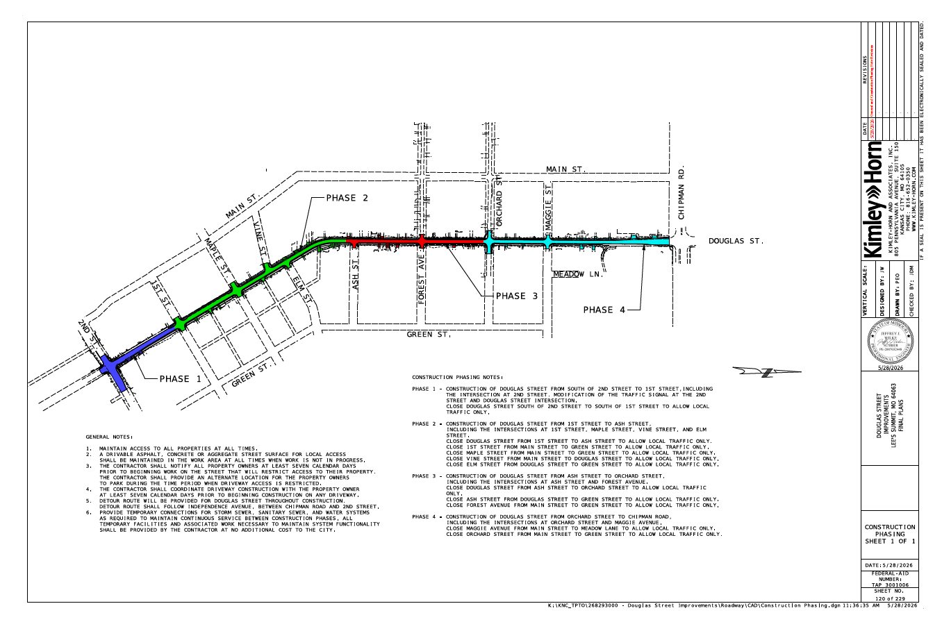 Construction Phasing for NE Douglas Street